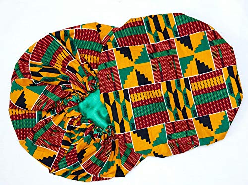 Шапката на сатен / коприна подплата от Анкара с опаковъчна лента - Adwubi Bonnet With Band