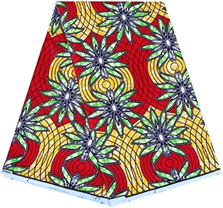 MJWDP червен фон африканска плат Анкара Материал за шивашки рокли памук 6 ярда/партида тъкани