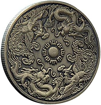 Традиционен китайски Дракон и Феникс сребърно покритие Възпоменателна Монета Защитна са подбрани Подарък цифрово шифрирана