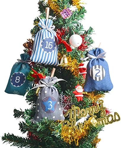 Коледен Календар 2022 за Парти Коледен Календар за многократна употреба Малко Пакетче Бонбони за Коледно парти Мини-Топка