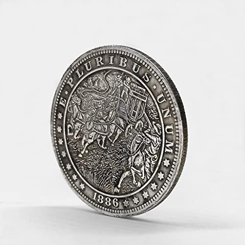 Западен Каубой Гуаньшань Фейду Блуждающая Монета 1886 Медал на Герой на Кон Стара Сребърна Доларова Монета