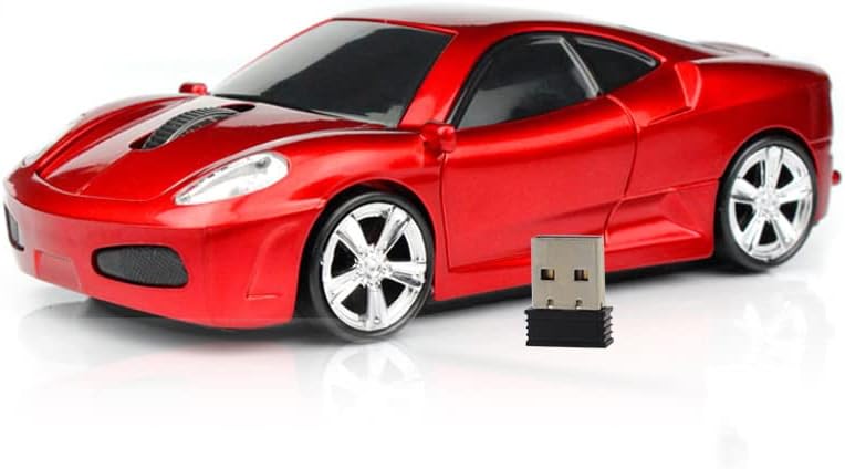 Компютърна Мишка във формата на спортна кола Lebedu 2.4 Ghz Безжична Мишка 1600 dpi Оптична Геймърска Мишка (Сребрист)