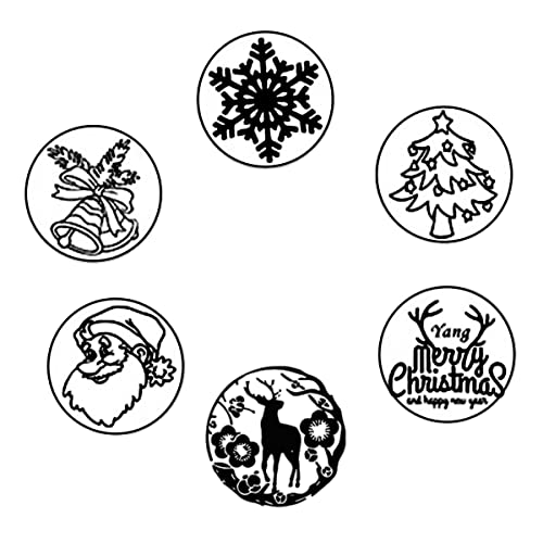 Набор от сургучных печати, Wasole 6 броя Коледно Дърво, Лосове, Снежинка, Дядо Коледа, Сургучные Печат, Медни