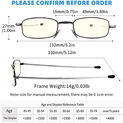 Комплект очила за четене TOVEEN + 2.0 с половинными лещи и +2.0 сгъваеми очила за четене
