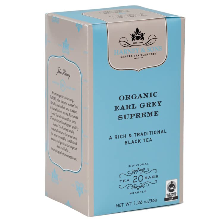 Чай в пакетчета Harney & Sons Organic Earl Grey Supreme, 20 броя в опаковка