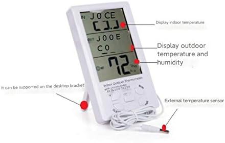 JAHH Стаен Термометър точност ръководят Термометър с по-Голям дисплей и Сензор за дигитални Голям LCD Външно Вътрешен Термометър