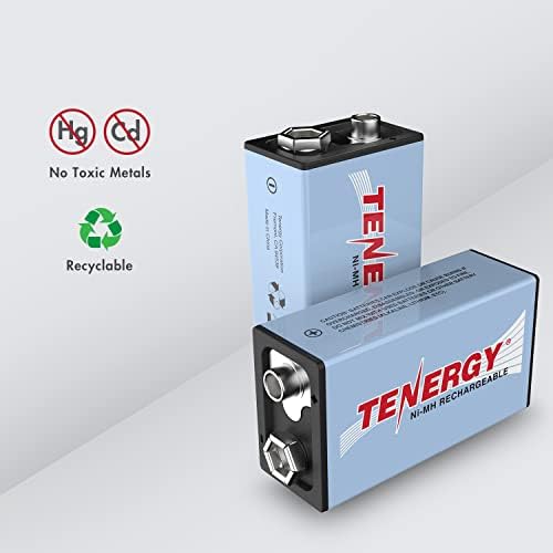 Батерия Tenergy 9V NiMH, голям капацитет 250 ма, Акумулаторна 9-Вольтовые батерии за детектор за дим / Сигнализация, устройства