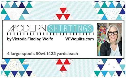 Съвременните ризи Aurifil USA от Victoria Findlay Wolfe 50wt, Набор от нишки от 4 Големи намотки, различни цветове