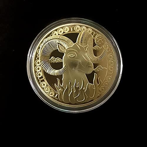 Метална Възпоменателна Монета Twelky Consteses Щастливата Златна Монета Обикновена Монета Aries Възпоменателна