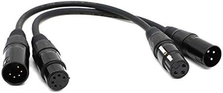 Аудио кабел SiYear XLR Male 3 Pin to XLR Female 5 Пин & XLR Female 3 Pin to XLR Male 5 Пин аудио кабел за микрофон DMX на сценичното