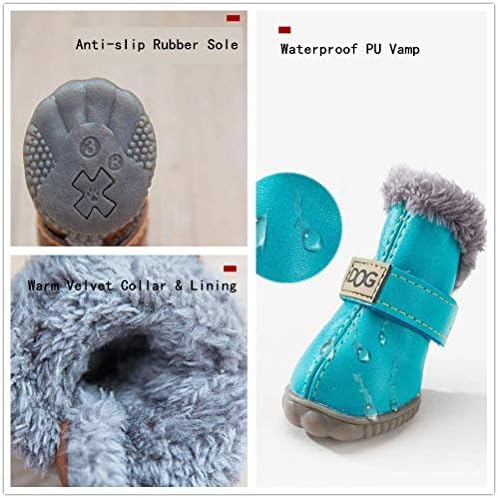 ZeroTone Топли Зимни обувки за кучета, Водоустойчив Мини Зимни Обувки за малки кучета, Кученца и котки, Обувки