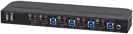 Комутатор Monoprice Blackbird 4K, HDMI 2.0 и USB 3.0 4x1 KVM, 4K @ 60Hz, HDR, YCbCr 4: 4:4, HDCP 2.2, Общ достъп до 4 компютъра