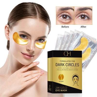 Продукти CH Beauty - Маска за очи с 24-карата злато - Средства за грижа за подути очи и тъмни кръгове – Изглеждат по-малко