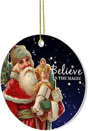 Cheyan Believe in The Magic, Коледна Украса, Дядо Коледа, Елочное Украса за Коледните Домашен интериор, Двустранно Керамично