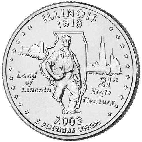 2003, P & D BU Избор тримесечие на щата Илинойс Необращенный Монетен двор на САЩ Комплект от 2 монети