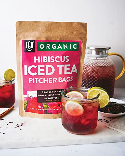 Органични студен чай от хибискус в пакетчета | 36 Пакетчета-делви | Екологично Чисти пакетчета в крафт-пакет | by FGO
