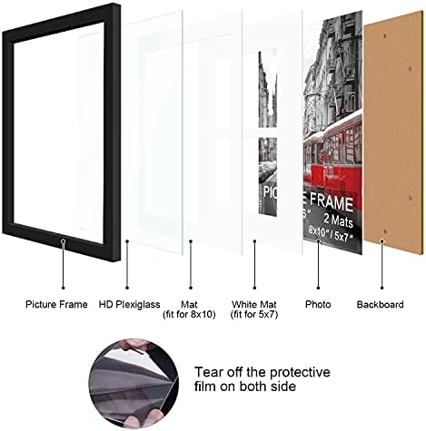 Комплект рамки за снимки 12x16 от 2, Уникален дизайн в 3 стилове, Картографиране 2 снимки 5x7 с мат, Показване на снимки