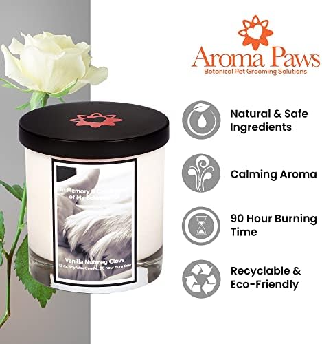 Свещ на Паметта на Кучето Aroma Paws в Стъклен буркан за Еднократна употреба с капак - Нетоксичная Ароматизира Соево Свещ