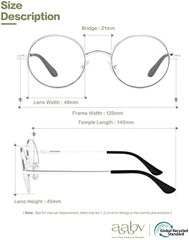 Очила GOGELAS Round Blue Light Glasses - Метални Очила, Блокиране на Синя Светлина, Компютърни Очила за Мъже и Жени
