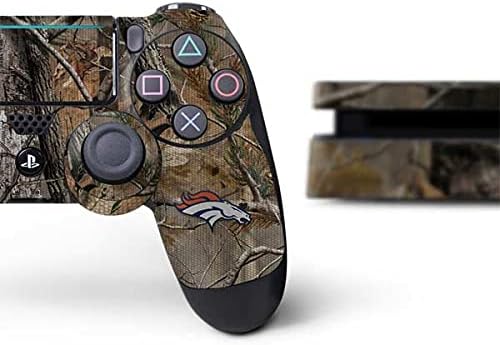 Игри кожата Skinit Decal, Съвместим с PS4 Тънък Пакет - Официално Лицензиран Камуфляжный дизайн NFL Denver Broncos Realtree
