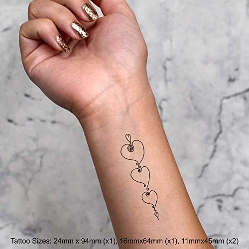 Временни татуировки Azeeda 4 x Висящи сърца (TO00055773)
