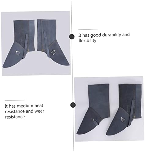 Защитни обувки VILLCASE, 1 чифт, Защитни обувки за заварчик и работен инструмент от Телешка кожа Син цвят, Защитни