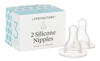Lifefactory 9 грама Стъклена Детска бутилка 2pk в комплект с 2 Биберони Stage 3 (Kale / Зеле)