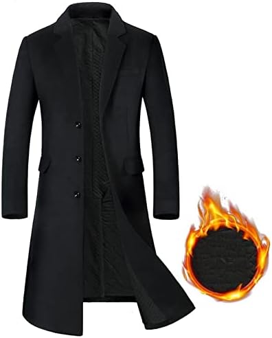 JNKIHAPOT Есенно-Зимно Мъжко палто, вълнена Удължен Европейския размер Плюс, Корейската версия, Коварен Плюс Дебели палта,