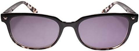 Черен, Модерен Дизайн, Стилни Правоъгълни Слънчеви Очила С Тъмни Лещи 2.00 За Четене