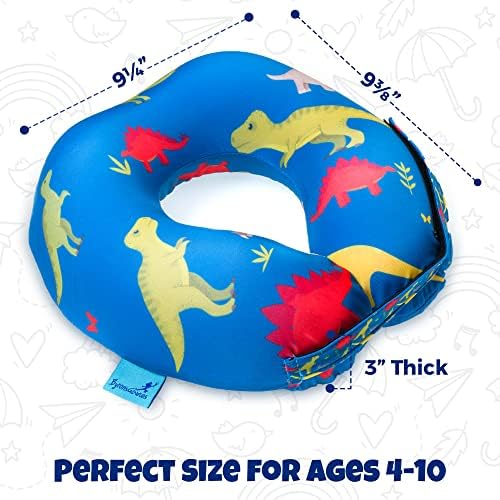 Възглавница за шията от пяна с памет ефект Byron's Kids Games с регулируема каишка, предоставящ подкрепа на 360 °. Максимум