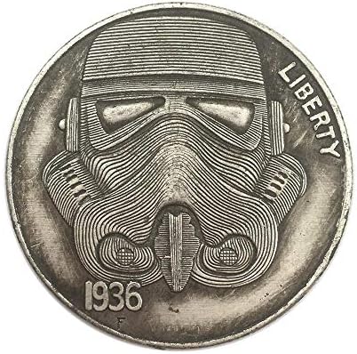Щампована монета 1936 г. Yinhe Guard Creative American 骷髅 Мемориал Монета Micro CollectionCoin Колекция Възпоменателни