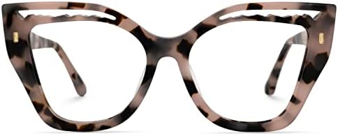 Zeelool Модни Извънгабаритни Ацетатные Очила в рамки очила Котешко око с безрецептурными Прозрачни лещи за Жени Mikaela