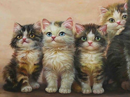 Седем котки - оригиналната живопис с маслени бои върху платно Хаоюань Пенга