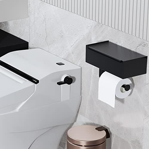 Bemodst разработва матиран черен държач за тоалетна хартия с рафт, диспенсером за смываемых кърпички и място за съхранение в