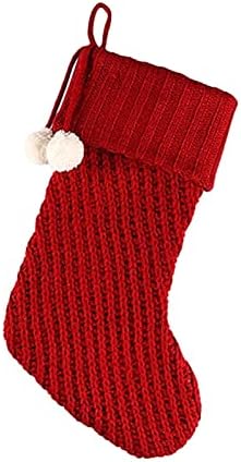 Коледни Чорапи Текстилен Коледна Торбичка за Чорапи и Коледни Окачени Чорапи за Украса на парти и Коледен Cartoony Червен