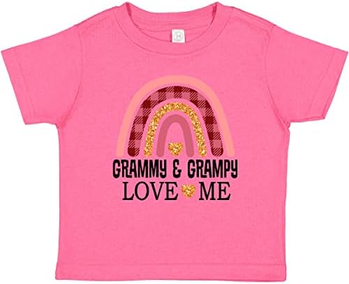 Тениска inktastic Грами and Grampy Love Me Grandchild Rainbow Бебе с надпис Грами и Дядо Ме Обичат, Внук