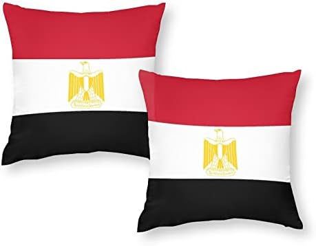 Египетският Флаг Комплект от 2 покрива възглавница Квадратна Възглавница Възглавница за Диван Разтегателен Спалня Автомобил