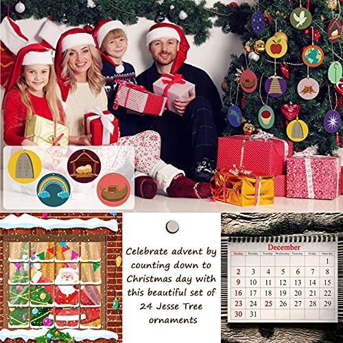 24 Предмети, Украси за коледната Елха Джеси, Отпечатани на Дървен Коледа Адвент за деца, Коледен Венец, Дърво