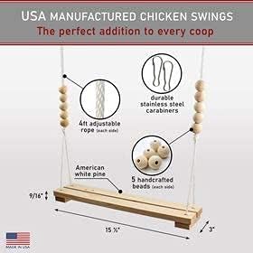 Играчка-люлка с пиле за сътрудничество ръчно изработени от САЩ!!! Естествени Безопасни Дървени Аксесоари за Голяма Здрава Насестная