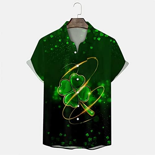 XXBR Мъжка Мода Деня на Св. Патрик 3D Цифрова Печатна Имат Риза с Къси Ръкави Лятна Риза с Копчета за Мъже Реколта