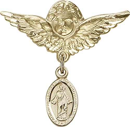 Иконата на детето Jewels Мания с чар във формата на лопатка и икона на Ангел с крила | Икона детето си от 14-каратово злато с чар във формата на лопатка и икона на Ангел с ?