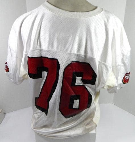 2002 San Francisco 49ers 76 Използвана За игри, Бяла Тренировочная Майк XL 47 - Използвани За игра в НФЛ тениски