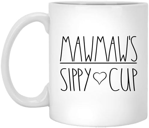 Керамични Кафеена чаша OwingsDesignsPerfect Mawmaw's Sippy Cup, Шрифт Rae Dunn Style, Вдъхновен от Rae Dunn, Чаша Mawmaw