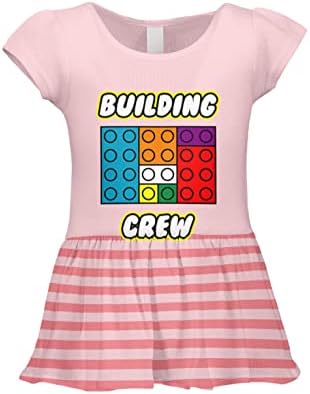 Строителна бригада - Build Blocks Бебешка Рокля В Рубчик за Бебета/малки Деца