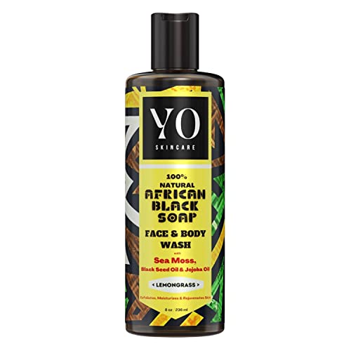 Естествен Черен Африкански сапун ЙО SKINCARE с морски мъх, масло от шеа, Черни семена и масло от жожоба – Универсално