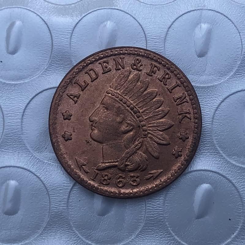 1863 Монета САЩ Производството на Мед Антични Монети, Чуждестранна Възпоменателна Монета Занаят 5