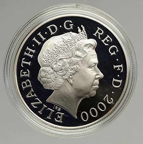 2000 2000 ВЕЛИКОБРИТАНИЯ, Кралицата-майка на обединеното кралство елизабет II £ 5 В Добро Състояние, Без сертификат
