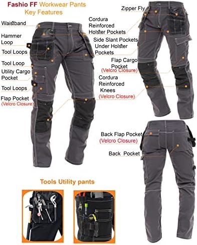 Модерен Мъжки Строителни Панталони С Джобове за Инструменти Cordura Carpenter, Близо До Коляното Работно Облекло,