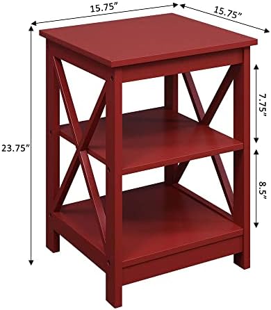 Концепция за обзавеждане Оксфордския маса с рафтове, клюквенно-червен