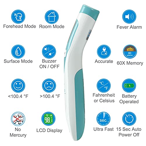Безконтактен Безконтактен Инфрачервен Дигитален Термометър за Челото Amplim W1 AE1 CA3 в опаковка от 3 теми за възрастни и